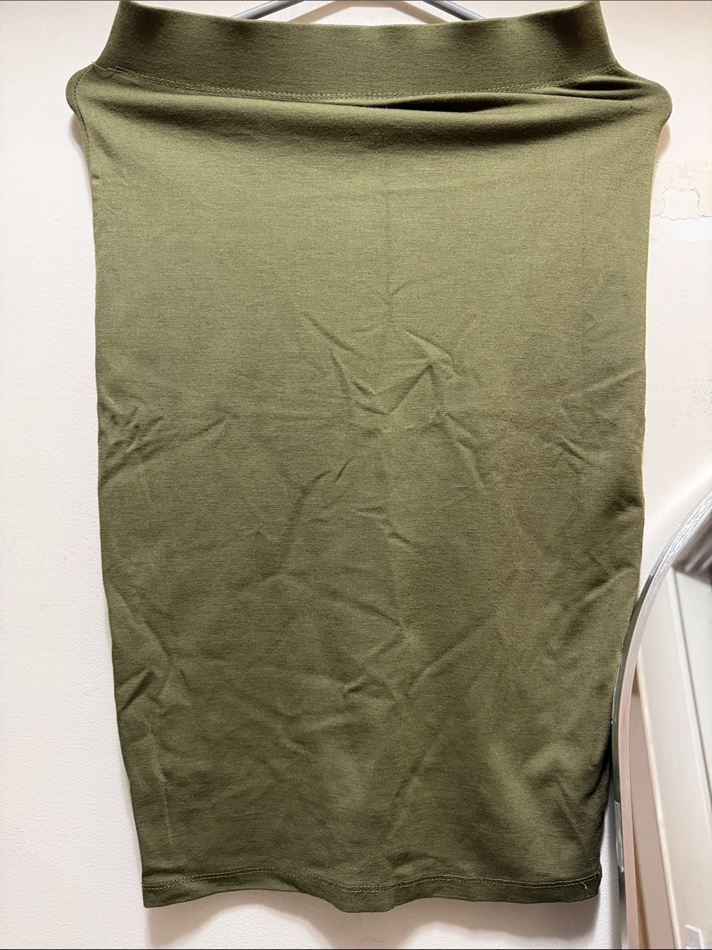 Revamped Olive Green Knit Pencil Skirt